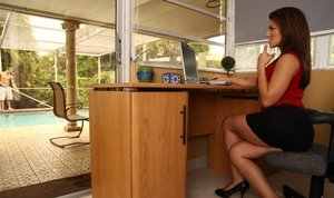 18 year old cutie Stella May gets undressed before riding on top POV style