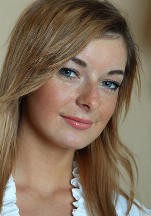 18 year old Alexis Crystal on knees for submissive cock serving action