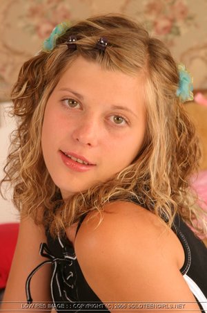 18 year old Euro hottie Ena Sweet posing non nude in denim shorts