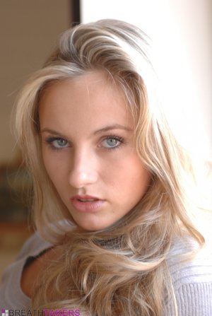 18 year old beauty Kaci Starr stripping off satin bra and panty set