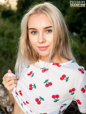 18 year old girl Erin gets deflowered on a bed wearing socks