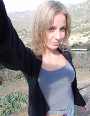 18 year old blond with big tits Aislin wets and fingers her pink slit in a tub