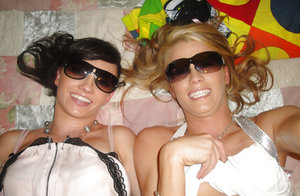 Awesomely hot lesbian girlfriends Anni and Loredana taste each other's pussies