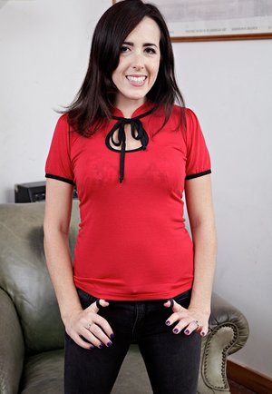 Beautiful blonde housewife Sandra Otterson flashing her big knockers