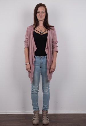 18 year old beauty Agnes takes great care in flaunting perky tits in the nude