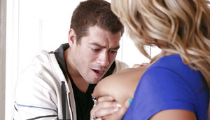 18 year old cutie Carmen Callaway sexys her two study buddies at the same time