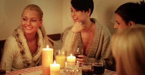 Salacious coeds have some dirty group fun at the pool party