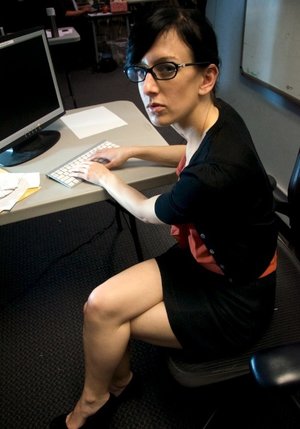 Petite girl Janice Griffith partakes in hardcore POV sex after getting naked