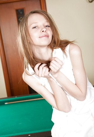 18 year old cutie Jessica Doltin strips naked atop a four wheeler on the patio