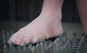 18 year old girl Katie Lewis stands naked after undressing in her bedroom